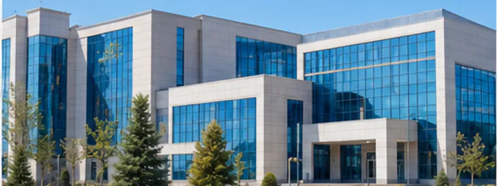 West Kazakhstan Marat Ospanov Medical University campus illustration